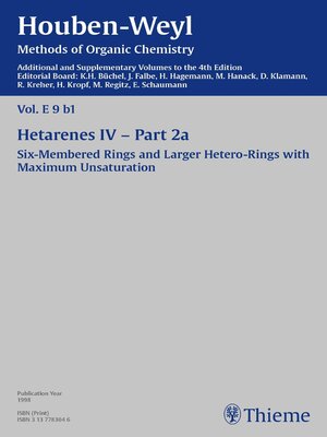cover image of Houben-Weyl Methods of Organic Chemistry Volume E 9b/1 Supplement